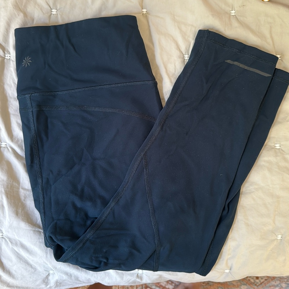 Athleta teal blue cropped leggings